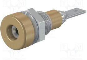 LB-I2R-27, Гнездо, "банан" 2мм, 10А, 23мм, коричневый, изолированный, 60ВDC