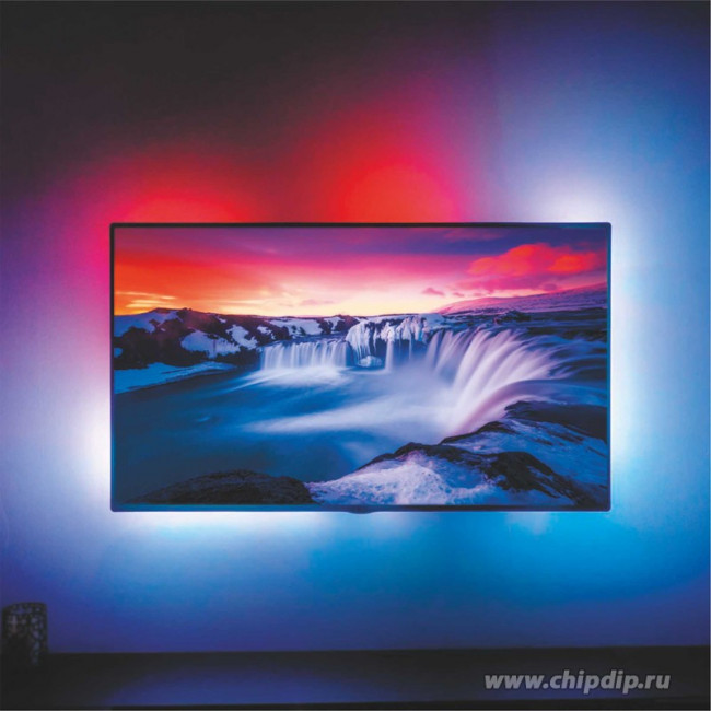 10-70, ТВ подсветка, комплект светодиодной ленты, RGB, 5В, 7.2Вт/м, 30SMD(5050)/м, IP20, 2*0.5м