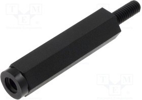 TFM-M2.5X10/DR282, Дистанцирующая стойка с резьбой, шестигранная, полиамид, M2,5