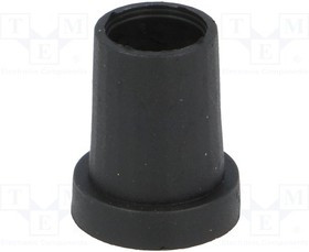 K85-14X18-BLK-D, Ручка, коническая, термопласт, dоси: 6,35мм, d14x18мм, черный