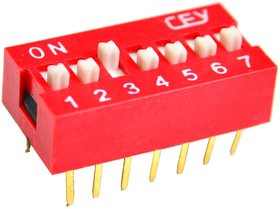 DS1040-07RN, DIP переключатель 7pin красный