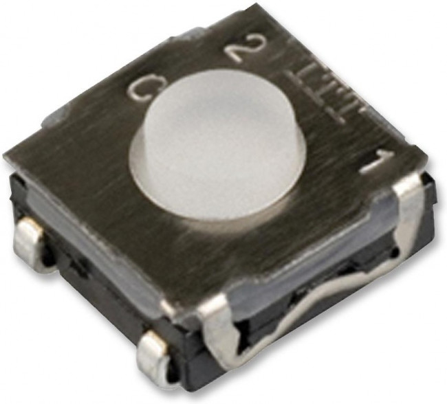 KSC222J LFS, Switch Tactile N.O. SPST Round Button J-Bend 0.05A 32VDC 1VA 500000Cycles 2N SMD Automotive T/R