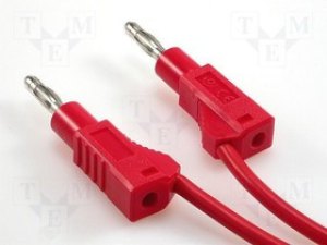 PJ2117-200-R, Измерительный провод, 60ВDC, 36А, с осевым гнездом 4мм, Дл: 2м