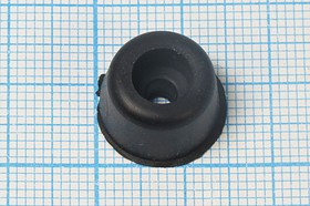 Ножка приборная 14x12, h-9/отверстие 3.0, резиновая, конус, Mi-060