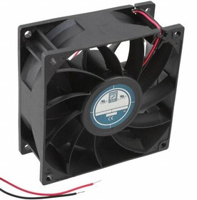 OD9238-12HBVXC, DC Fans DC Vane Axial Fan, High Static Pressure, 92x92x38mm, 12VDC, 135CFM, Ball, Wire