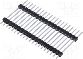 089-1-020-0-T-XS0-2900, Штыревая планка, штыревой, "папа", PIN: 20, двухуровневый, прямой