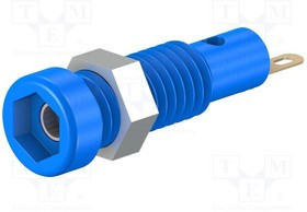 LB2-IF-23, Гнездо, "банан" 2мм, 10А, 23,3мм, синий, Покрытие: позолота, 60ВDC
