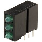 L-2060NA/3GD, 3 светодиода в корпусе зеленых 70° d=1.8мм 10мКд 565нМ