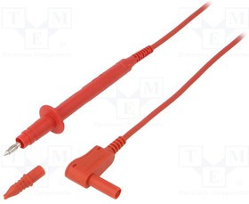 SPL7312NI1100-RT, Измерительный провод, 16А, угловая вилка "банан" 4мм-щуп 4мм