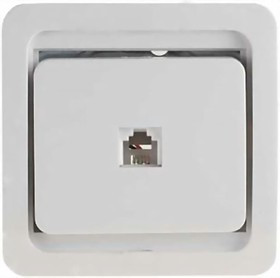 Розетка "CITY" телефонная одинарная, цвет белый SV-54117-W