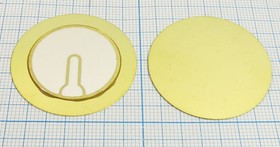 Пьезоэлектрическая диафрагма с обратной связью на бронзовой основе 35x0.43мм, частота 2.6кГц; обрсв