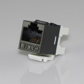 HYC-K28112, Розетка Keystone 8P8C (RJ-45) CAT.5e, черная (белая) (PUNCH DOWN)