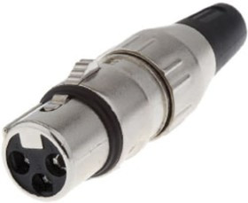 700-0500, Вилка; XLR; "мама"; PIN: 5; прямой; на провод; пайка; посеребренные