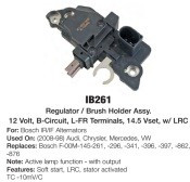 IB261, Реле-регулятор генератора AUDI: (02-12) AUDI: (98-06) CHRYSLER: (04-08) FORD: (99-06) LEYLAND: DAF:
