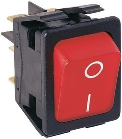 C6053ALNAEB, Rocker Switches C6053AL T.BLACK 53 RED 230V WHT