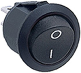 R13112AAAA, Rocker Switch, 10 A, 1NO, 250V, ON-OFF, Black