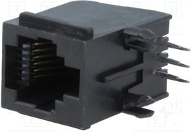 RJJU66147E7V010, Гнездо, RJ12, PIN: 6, Кат: 5, Конф: 6p6c, THT, угловой