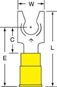 MVU10-14FLK, Terminals Scotchlok Terminals, Wire Range 12-10, Stud Size 10, Max ID .25
