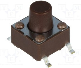 DTSM-63N-V-B, Микропереключатель, 1, SPST-NO, 0,05A/12ВDC, SMT, 1,6Н, 6,2x6,2мм