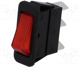AE-C5503ABNAA, ROCKER; SPST; Pos: 2; ON-OFF; 16A/250VAC; red; neon lamp; 250V; 5500