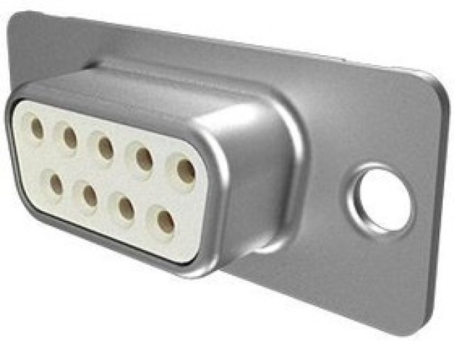 DEO09S064TLF, D SUB CONN, RCPT, DE, 9POS, SOLDER CUP