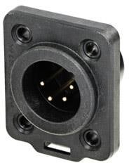 NC4MDX-TOP, XLR Connectors Receptacle TOP series 4 pin male - solder - black/gold