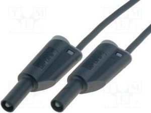 PJ2615-200-B, Измерительный провод, 25А, с осевым гнездом 4мм, Дл: 2м, черный PJ2615-200-B, Измерительный провод, 25А, с осевым гнездом 4мм, Дл: 2м, черный