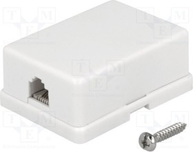 RJ12GN-M, Гнездо, RJ12, Конф: 6p6c, накладное, винтами, самоклеящийся, H: 58мм