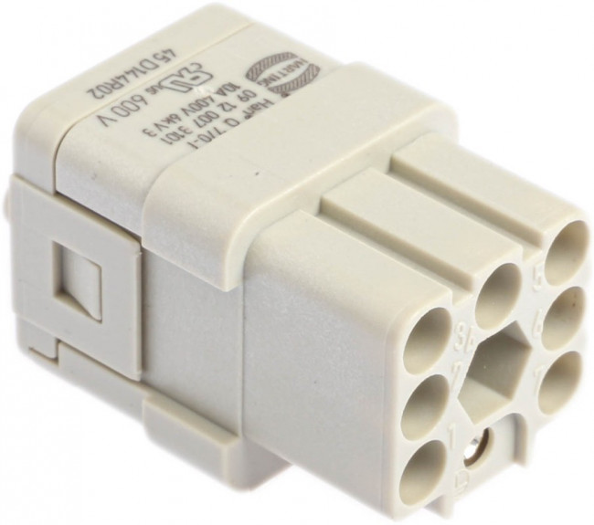 09120073101, Heavy Duty Power Connectors HAN Q FEM INST CRIMP TERM 7C+PE