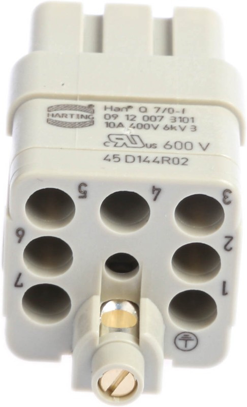 09120073101, Heavy Duty Power Connectors HAN Q FEM INST CRIMP TERM 7C+PE