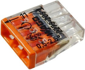 2273-203, Клемма 3 контактная, компактная, 0.5-2.5 мм² без пасты