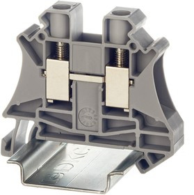 TUR-10, Клемма проходная , винтовой зажим, 2 точки подключения, 10 кв.мм, серая