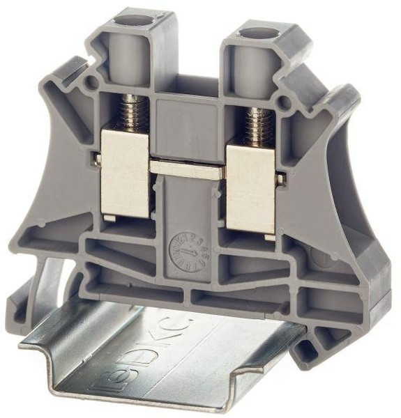 TUR-10, Клемма проходная , винтовой зажим, 2 точки подключения, 10 кв.мм, серая TUR-10, Клемма проходная , винтовой зажим, 2 точки подключения, 10 кв.мм, серая