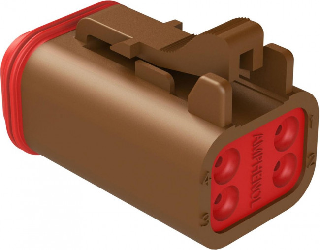 AT06-4S-BRN, Automotive Connectors A SERIES-AT-CONNECTORS