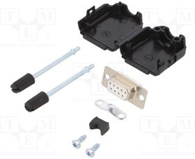 DPPK09-BK-DBS-W-K, Разъем D-Sub; PIN: 9; вилка; "мама"; пайка; на провод; белый