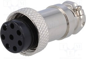 MIC328, Вилка, микрофонный, "мама", PIN: 8, на провод, прямой