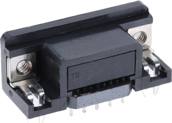 A-DF 09 A/KG-F, A-DF 9 Way Right Angle Through Hole D-sub Connector Socket, 2.77mm Pitch