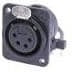 NC4FDM3-H-BAG, XLR Connectors 4P F RECEPT DM3 SER PCBH - BLACK/SILVER