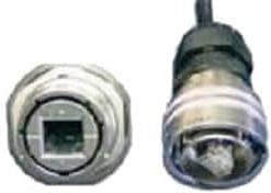 RJFTV21RAG, Modular Connectors / Ethernet Connectors THRD SQ FLANGE REC R/A RJ45 GREEN