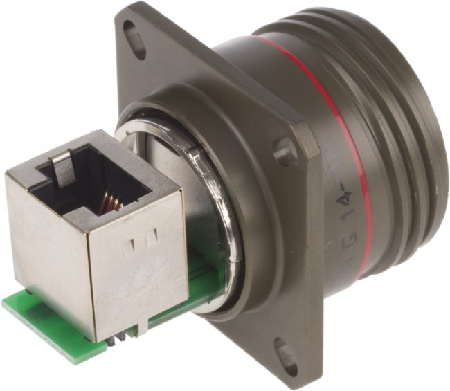 RJFTV21RAG, Modular Connectors / Ethernet Connectors THRD SQ FLANGE REC R/A RJ45 GREEN