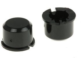 1D09, Switch Cap Round 9.6mm Black Plastic