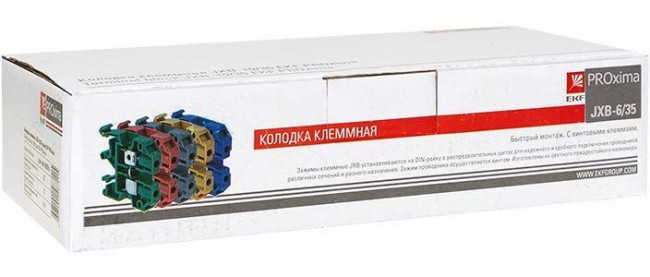 Колодка клеммная JXB-6/35 (50а) сер. EKF plc-jxb-6/35gy