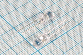 Светодиод ультрафиолетовый 5x9 мм, 500 мкд, угол 20 градусов, линза прозрачная; №5275 СД-УФ 5 x 9\уфиол\ 500\30\пр\DFL- 5013UVC-395-400