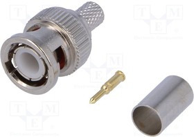BNC-005, Вилка, BNC, "папа", прямой, 75Ом, RG59, RG62, RG71, URM70, URM90