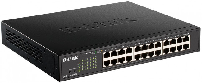 D-Link DGS-1100-24PV2/A3A Настраиваемый L2 коммутатор c 24 портами 10/100/1000Base-T (12 портов РоЕ 802.3af/at, PoE-бюджет 100 Вт) D-Link DGS-1100-24PV2/A3A Настраиваемый L2 коммутатор c 24 портами 10/100/1000Base-T (12 портов РоЕ 802.3af/at, PoE-бюджет 100 Вт)