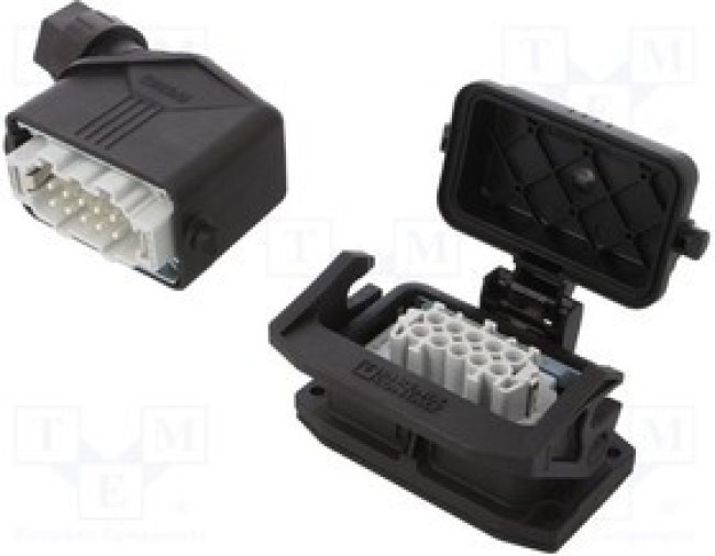 HCEVOB24PTBWDHHM3, Разъем: HDC, "папа" + "мама", Растр: 104x27мм, 500В, 16А, PIN: 24