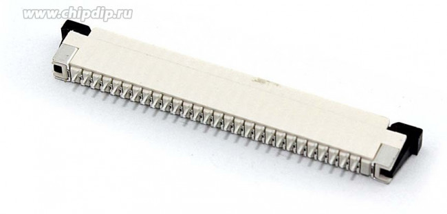 Разъем FPC Half Coverage Bottom Contact 1.0K-BX-28PWB 28 pin высота 2мм шаг 1мм