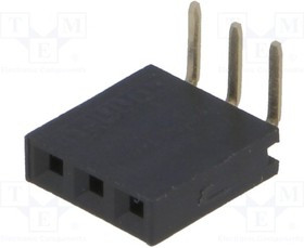 ZL263-3SG, Гнездо штыревое "мама" PIN 3 угловой 90° 2,54мм THT 1x3