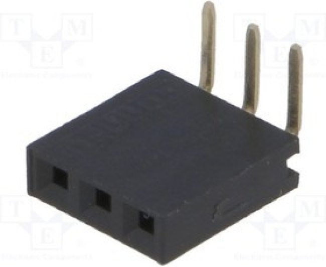 ZL263-3SG, Гнездо штыревое "мама" PIN 3 угловой 90° 2,54мм THT 1x3