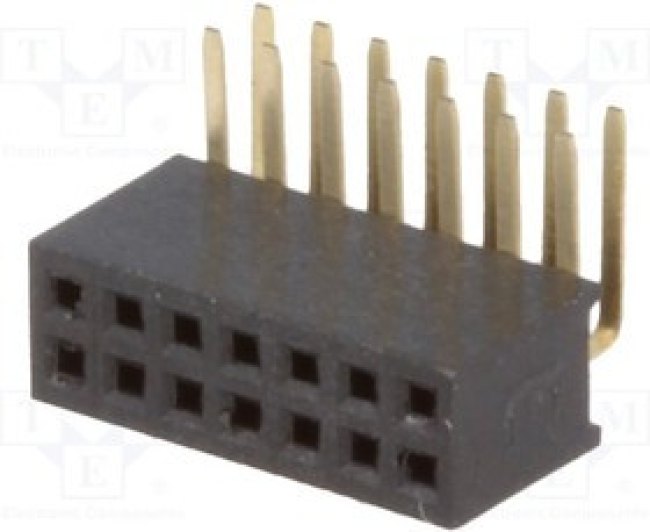 DS1065-14-2*7S8BR, Гнездо, IDC, "мама", PIN 14, угловые 90°, 1,27мм, THT, 2x7, 1А, 30мОм